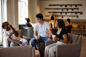 Students at a coffee shop