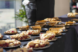 Pieces of pie at thanksgiving lunch