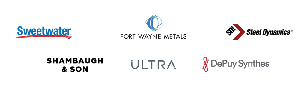 NSBE Sponsor logos: Sweetwater Fort Wayne Metals, Steel Dynamics, Shambaugh & Son,Ultra, DePuy Synthes