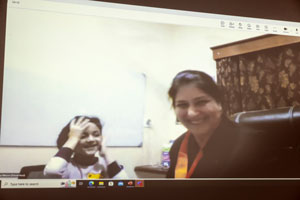 Talking to n alum over video call