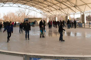 Ice skating at the headwaters park pavillion